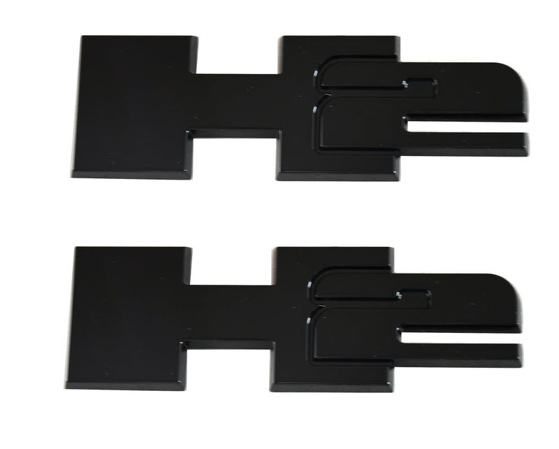 Algasan 2pcs H2 Rear Liftgate Door Nameplate 3D Badge Emblems Replacement for 2003-2009 Hummer H2 (Black) - Image 1